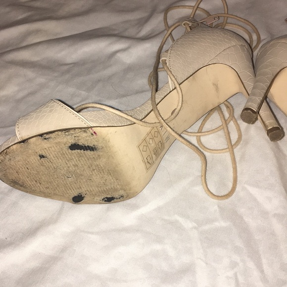 Used MIX No. 6 Nude Wrap Up Heels - Picture 6 of 8